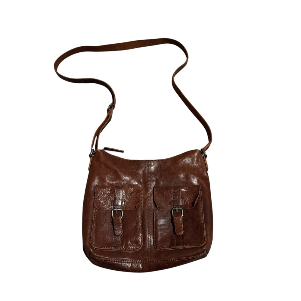 Spikes and Sparrow Messenger Bag Cognac Leather Satchel Crossbody Academia